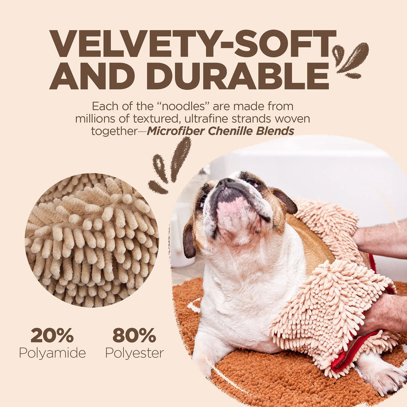 Soggy Doggy Super Shammy Absorbent Quick Drying Machine Washable Hand Pocket Clean Dog Towel Beige - PawsPlanet Australia