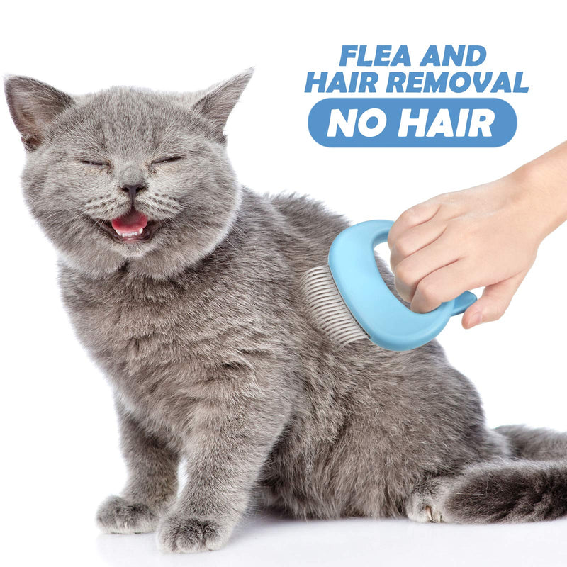 3 Pieces Cat Comb Pet Hair Removal Comb Cat Massage Comb Pet Hair Shedding Brush Pet Fur Grooming Brush for Cats and Dogs to Remove Matted Tangled Fur, Loose Hair (Blue) Blue - PawsPlanet Australia