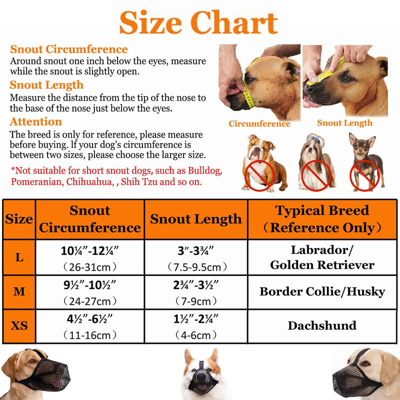 Nylon Mesh Dog Muzzle, Adjustable Breathable Mesh Muzzle, Breathable Muzzle for Medium Dogs, Nylon Dog Muzzle for Training, with Overhead Strap, Prevents Biting (M) M - PawsPlanet Australia