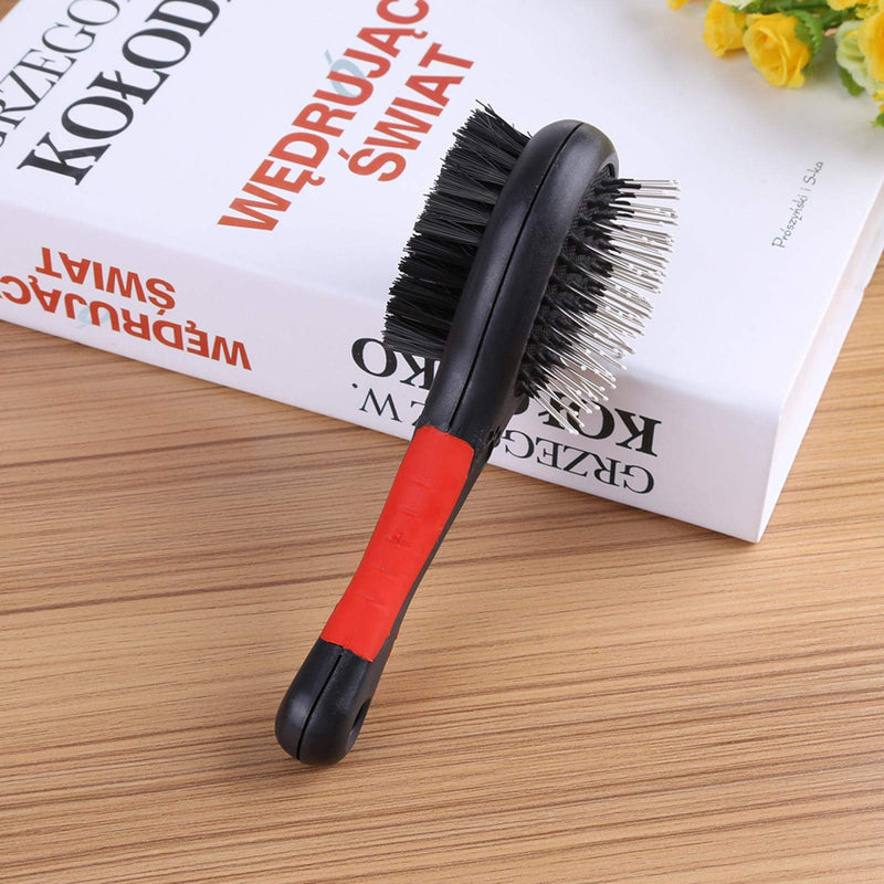KUIDAMOS Pet Hair Brush,Double Side Dog Slicker Brush with Non-Slip Handle,One Side for Daily Combing the Other for Removing Loose Hair(L) L - PawsPlanet Australia