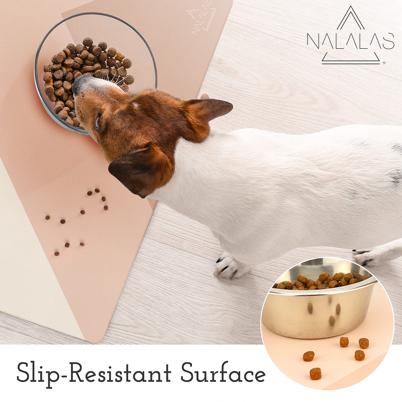 Nalalas Bohemian Pet Food Mat, Dog Food Mat, Cat Mat, Feeding Mat, Eco-Friendly and Non-Toxic, Easy to Clean Waterproof Nonslip Mat for Dog Bowls and Water, (17" x 30") Birthday Suit - PawsPlanet Australia
