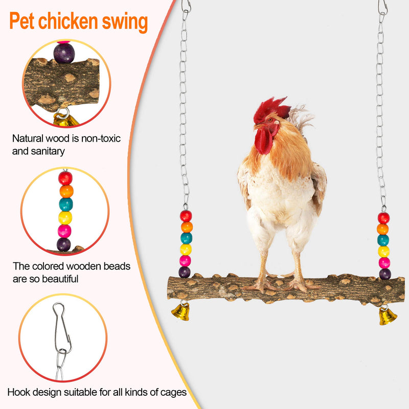 Enhopty 4PCS Chicken Toys Hen Swing Chickens Stand Perch Xylophone Toy Skewer String Feeder Mirror for Chick Coop Hens Chook Birds - PawsPlanet Australia