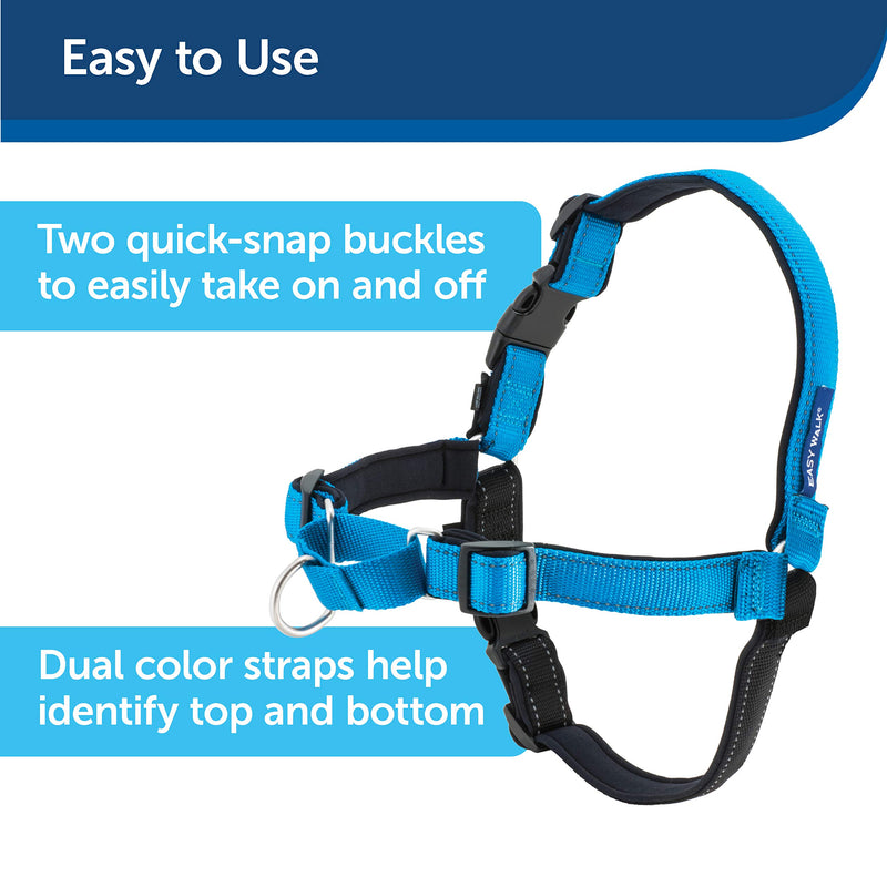 PetSafe, Easy Walk Deluxe Harness/leash, No pull, Training, Adjustable for small/medium/large dogs Medium, Ocean Blue, 1.8 m - PawsPlanet Australia