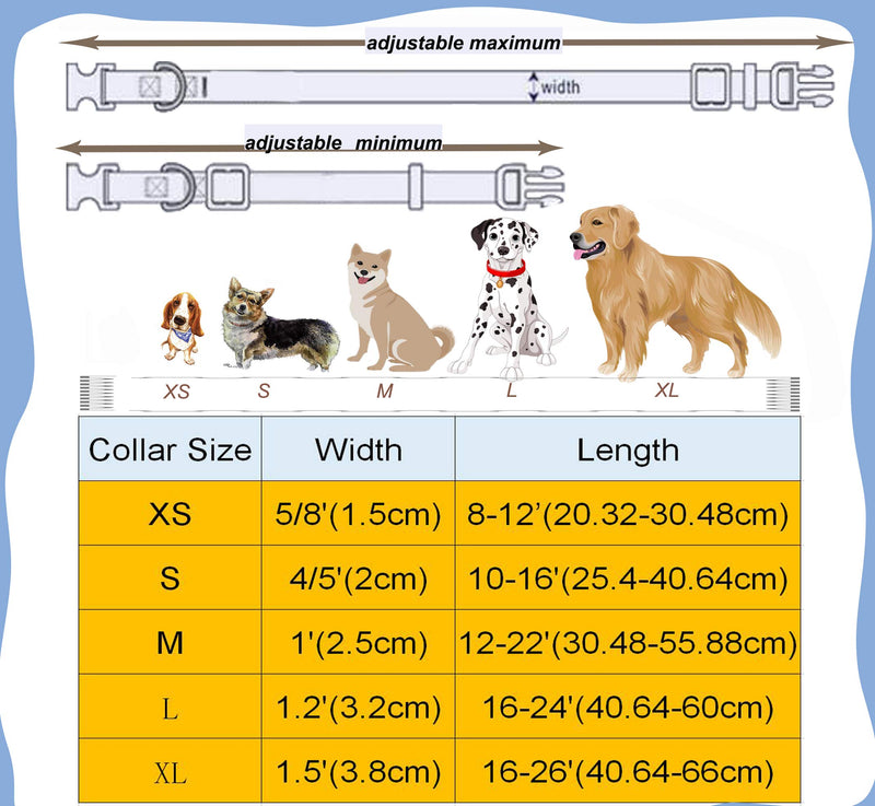 [Australia] - DOGWONG Cotton Dog Collar with Bowtie for Small Medium Large Dogs Plaid Pet Collar Comfortable Dog Collar,Bowtie Dog Collar Adjustable XXS-XL Leaf 