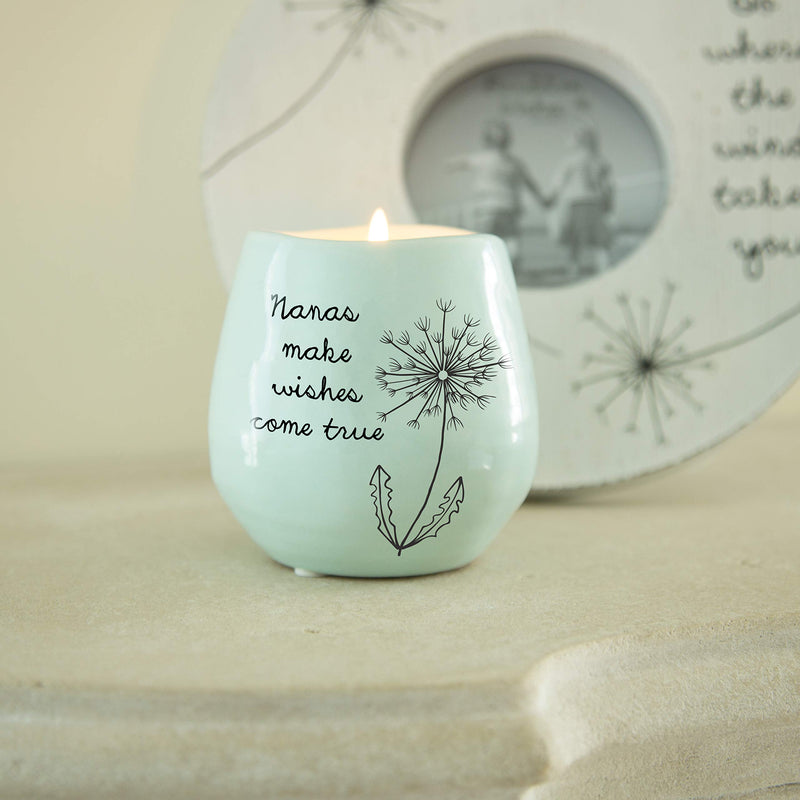 Pavilion Gift Company Nanas Make Wishes Come True Ceramic Soy Candle, Green - PawsPlanet Australia