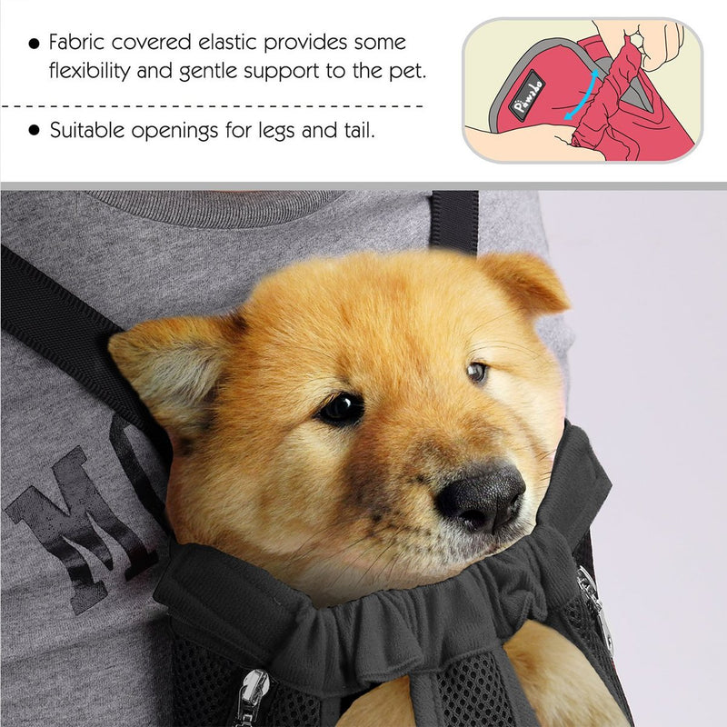 PETCUTE Dog Backpack Carrier Dog Travel backpack Carrier for small medium dogs legs out design for Traveling Hiking S Black - PawsPlanet Australia