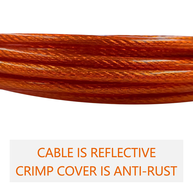 EzyReach Cable Leash for Dogs, Pet Tie Out Cables Leashes Yard Leash for Large Dogs up to 68 kg (150 lbs), 9 m (30 ft) Orange 30 ft (150 lbs) - PawsPlanet Australia