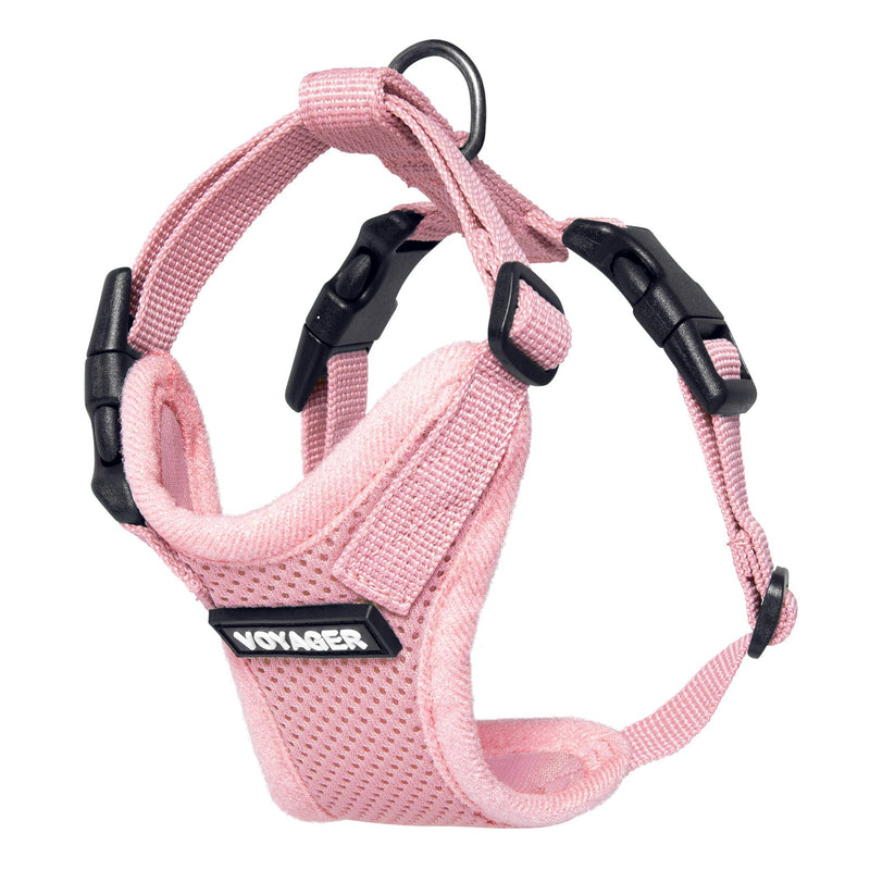 [Australia] - Voyager Step-in Lock Pet Harness – All Weather Mesh, Adjustable Step in Harness for Cats and Dogs by Best Pet Supplies 1Pink (Matching Trim) XXXS (Chest: 9 - 13" * Fit Cats) 