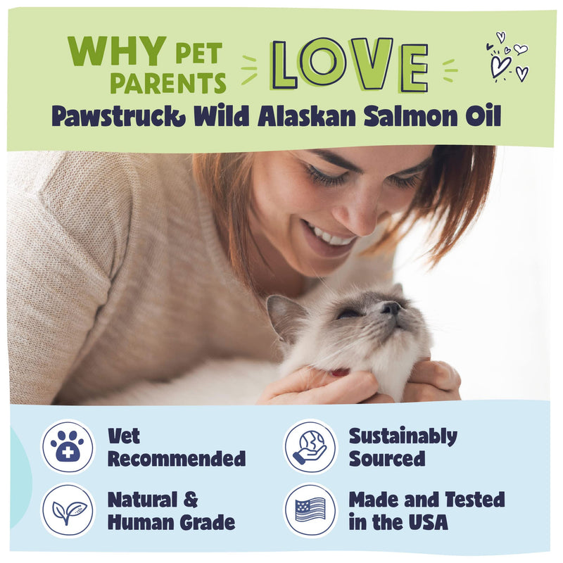 Vet Recommended - Wild Alaskan Salmon Oil for Dogs & Cats - Made in USA - 4,600mg - Sustainably Sourced Natural Omega 3 Fish Oil for Dogs & Cats - Skin & Coat Supplement for Dogs - Dog Food Additives - PawsPlanet Australia