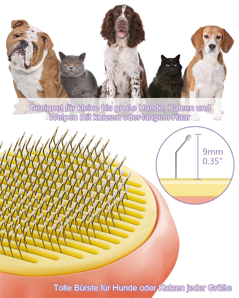 Pet Dog Brush Cat Brush, Hair Remover Pet Brush for Long Hair and Short Hair, [2022 New] Premium Massage Grooming Brush for Cats Dogs, Clean Pet Hair with One Click, Purple - PawsPlanet Australia