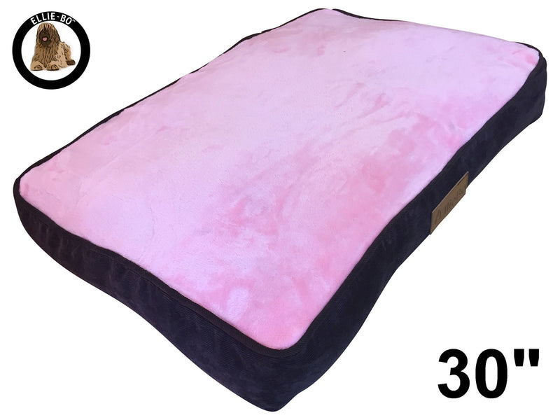 Ellie-Bo 71 x 48 x 10 cms Medium Replacement Corduroy Sides and Faux Fur Topping Dog Bed Cover in Brown and Pink - PawsPlanet Australia