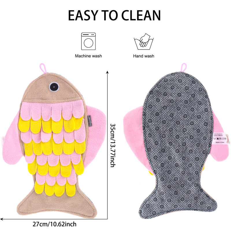 Pet Sniffing Mat Cat Sniffing Mat training Toy Pet Sniffing Feeding Mat Fish Shape Cat Treat Dispenser Pet Products (Pink) - PawsPlanet Australia