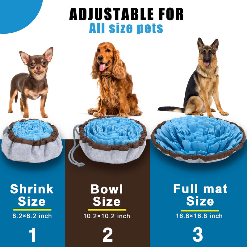 Friendly Barkz Adjustable Dog Snuffle Mat, Dog Enrichment Toys Foraging Mat with Pet Training Clicker to Encourage Dogs Foraging Skills and Slow Eating, Stress Relief Dog Puzzle Toys - PawsPlanet Australia