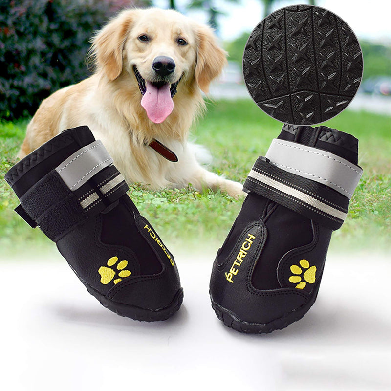 [Australia] - URBEST Dog Shoes, 4 Pcs Dog Boots Sports Non-Slip Pet Dog Anti-Slip Sole, Water Resistant Boots for Medium and Large Dogs S Black 