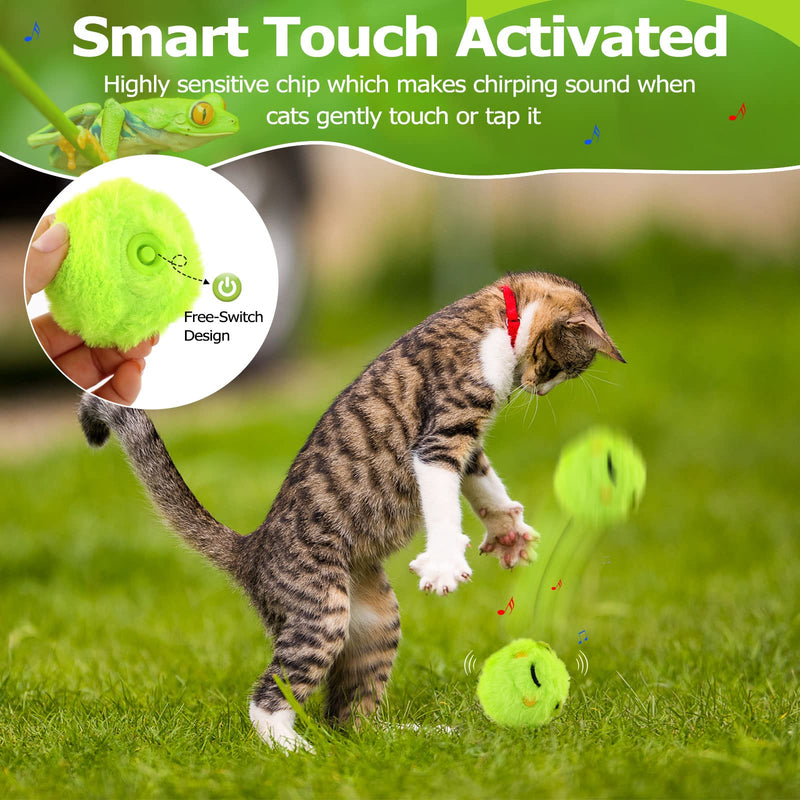 Cat Toy with Catnip, Interactive Cat Ball Electric with Sound, Cat Toy for Cat Exercise Green - PawsPlanet Australia