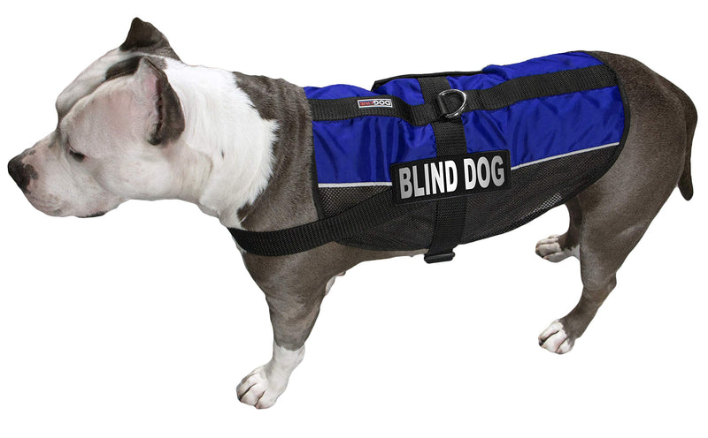 [Australia] - Dogline MaxAire Mesh Vest for Dogs and 2 Removable Blind Patches Girth 13 by 16" Blue 