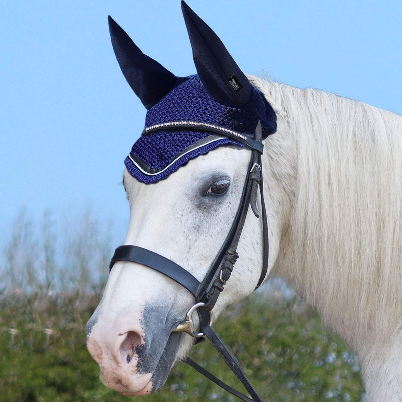 Harrison Howard Classic Vigor Flector Horse Fly Veil-Navy Navy Full (Large) - PawsPlanet Australia