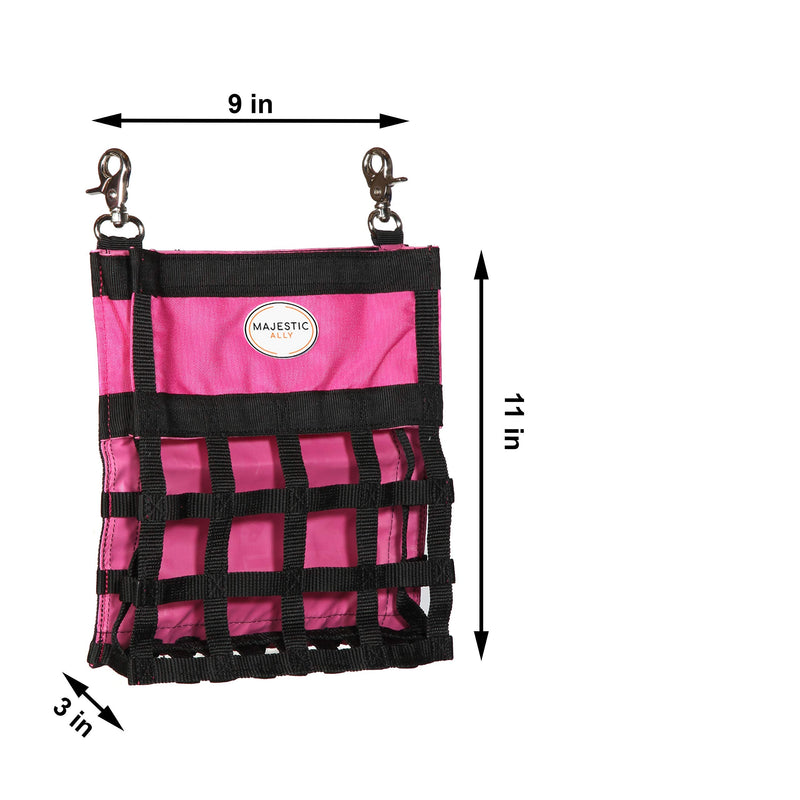 Majestic Ally Guinea Pig Hay Feeder – Rabbit Hay Feeder – Premium Quality Highly Durable Nylon – Three Side Open Slow Feed Hay Bag for Small Animals – 5 Lovely Colors (Black) Black - PawsPlanet Australia