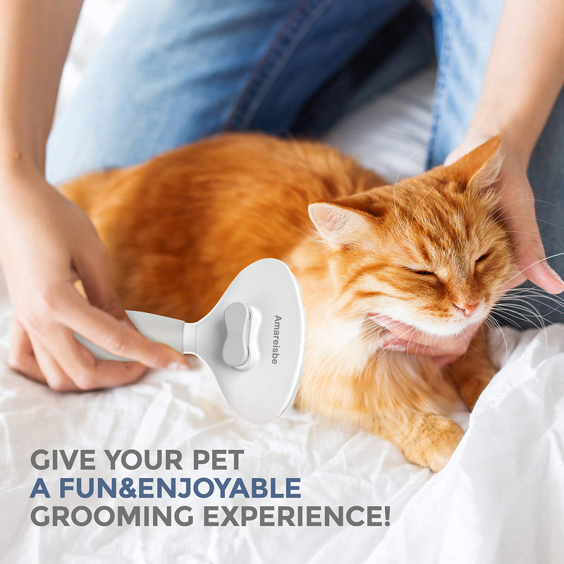 Amareisbe Self Cleaning Slicker Brush, Dog & Cat Brush with Massage Particles, Grooming Shedding Tool for Short and Long Hair - Gently Removes Loose Undercoat, Mats and Tangled Hair - PawsPlanet Australia