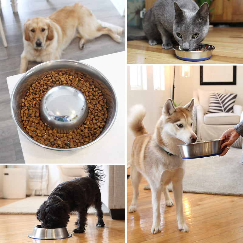 OurPets Slow Feeder Dog Bowls or Slow Feeder Insert, Slow Eating Stainless Steel Dog Bowls or Spiral Slow Feeder Bowl Insert. Great Dog Food Bowl for Small, Medium, and Large Breed Dogs or Cat Bowl - PawsPlanet Australia