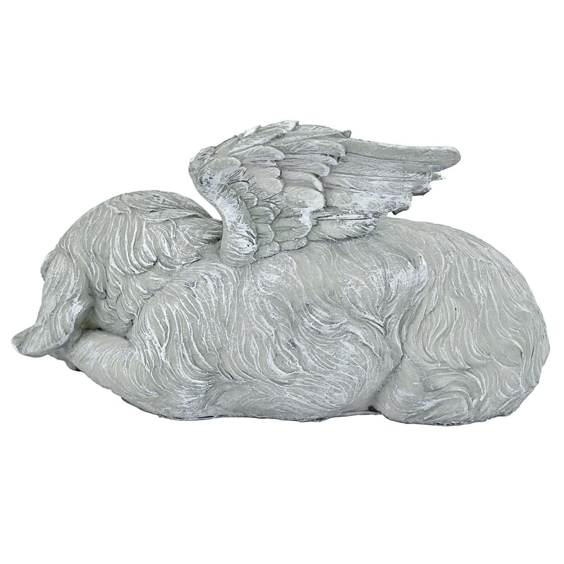 Design Toscano QL6079 Dog Angel Pet Memorial Grave Marker Tribute Statue, 25.5 cm, Polyresin, Stone Finish - PawsPlanet Australia