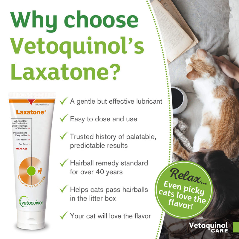 Vetoquinol Laxatone: Oral Hairball Lubricant Gel for Cats – Tuna-Flavored, 2.5 oz - PawsPlanet Australia