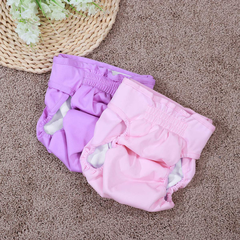 POPETPOP 2 Pack Dog Diapers Pants Reusable Dog Diapers Female Washable Sanitary Wraps Panties (Size M) - PawsPlanet Australia