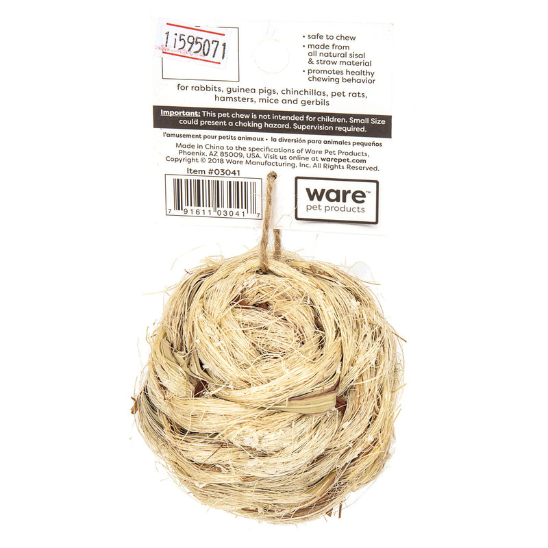 [Australia] - Ware Manufacturing All Natural Sisal Ball Toy for Small Pets N/A 