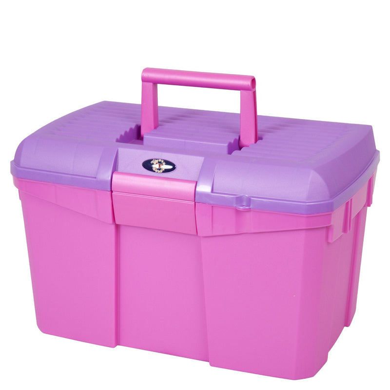 HySHINE Tack Box - Silver/Raspberry - Horse Equestrian Tack - PawsPlanet Australia