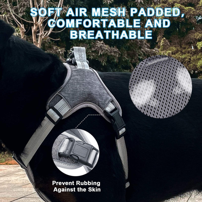 LOCYFENS Dog Harness No Pull,Small Dog Harness for Puppy,Adjustable Step in Harness,Safety 360° Reflective Dog Harness,Easy Walk Dog Vest Harness for Small Dogs,Black S S(Neck:11-14",Chest:16.5-20.8") Black - PawsPlanet Australia