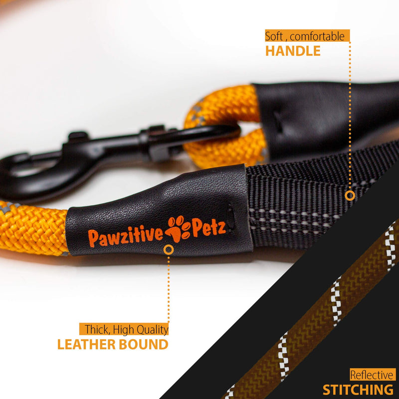 Pawzitive Petz Strong Rope Dog Lead - 3 in 1 Leash - With Bungee Lead Attachment-Dog Car Safety Seat Belt-Traffic Handle For Total Control-Best for all Large/Medium/Small/Puppy dogs - PawsPlanet Australia