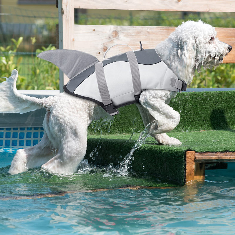 Newthinking Dog Life Jacket, Dog Summer Swimming Shark Safety Vest for Small Medium Large Dogs With Superior Buoyancy and Rescue Handle for Swimming Pool Beach Boating S - PawsPlanet Australia