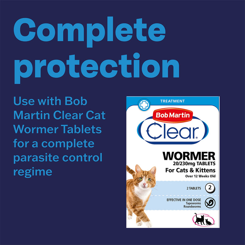 Bob Martin Clear Plus | Spot On Flea Treatment for Cats & Ferrets | Instantly Kills Fleas, Ticks, Lice & Flea Eggs (3 Pipettes) - PawsPlanet Australia