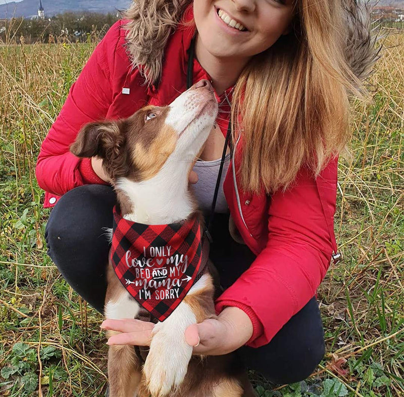 [Australia] - JPB Buffalo Plaid Dog Bandana,Triangle Dog Scarf for Medium Large Dogs, for Dog Lovers Owner Mother's Day 