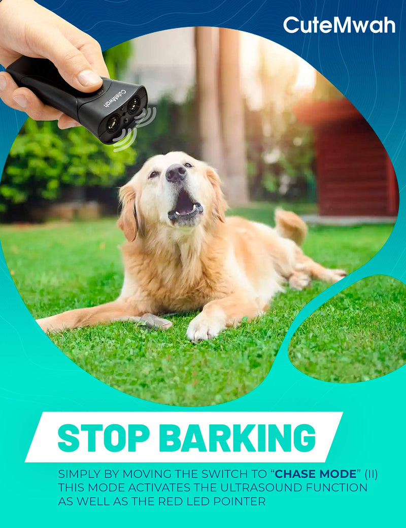 CUTEMWAH Barx Buddy Ultrasonic Dog Bark Deterrent - Dog Trainer, Barking Control Tool & Anti Barking Device with 2 Ultrasonic Modes, Pet Training Device, Stop Barking & Repellent for Indoor Outdoor - PawsPlanet Australia