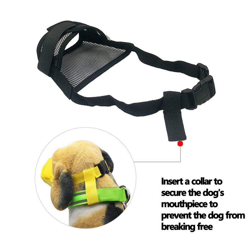 [Australia] - YAODHAOD Nylon Mesh Breathable Dog Mouth Cover, Quick Fit Dog Muzzle with Adjustable Straps，Pet Mouth Cover, to Prevent Biting and Screaming to Prevent Accidental Eating S black 