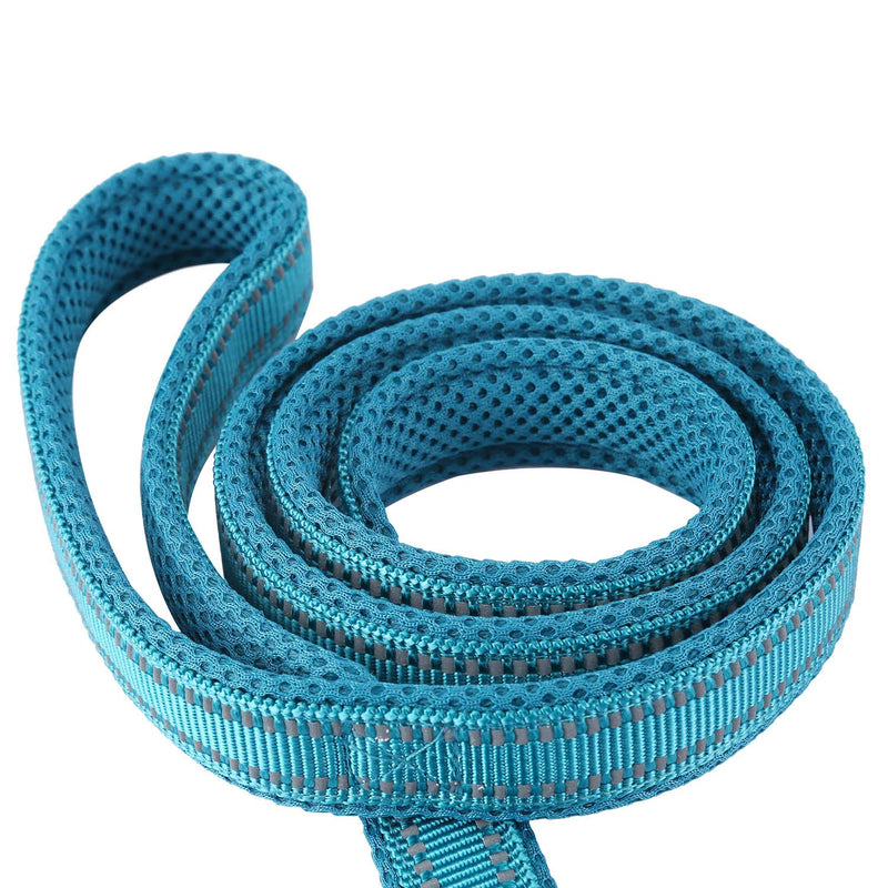 Kaka mall Heavy Duty Pet Dog Basic Lead Leash Soft Padded Reflective Strong Thick Nylon Webbing for Puppy Small Medium Large Dogs Walking Outdoor Travel 1.1 Meter Blue - PawsPlanet Australia