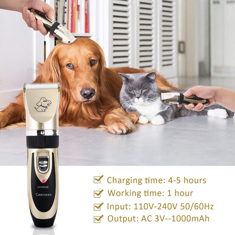 Ceenwes dog clipper quiet rechargeable pet hair clipper - PawsPlanet Australia