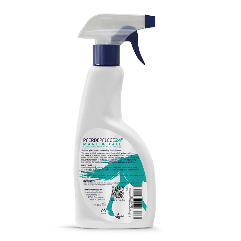 PFERDEPFLEGE24 mane and tail spray for horses (& Detangler) - 0.5 l, 1l & 3l - Brilliant gloss, good combability & gentle care - horse care & accessories - 0,5l 500 ml (Pack of 1) - PawsPlanet Australia