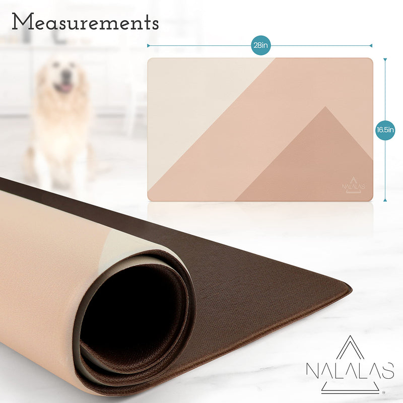Nalalas Bohemian Pet Food Mat, Dog Food Mat, Cat Mat, Feeding Mat, Eco-Friendly and Non-Toxic, Easy to Clean Waterproof Nonslip Mat for Dog Bowls and Water, (17" x 30") Birthday Suit - PawsPlanet Australia