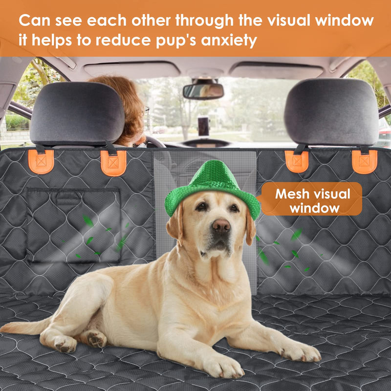 Dog Car Seat Cover Waterproof JOEJOY Dog Car Hammock With Mesh Window And Side Flaps, Back Seat Dog Cover For Dogs Scratch Proof Nonslip Pet Seat Protector Cover For Most Cars/SUV - PawsPlanet Australia