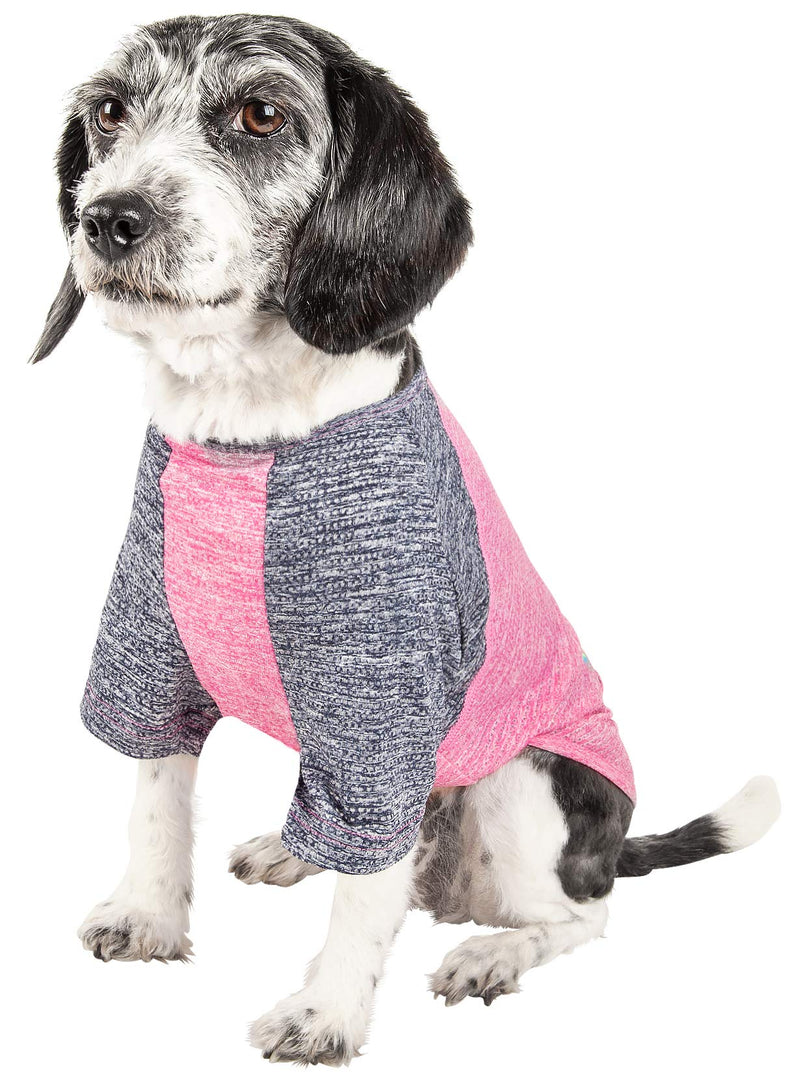 [Australia] - Pet Life Active 'Hybreed' 4-Way Stretch Two-Toned Performance Dog T-Shirt Medium Pink 