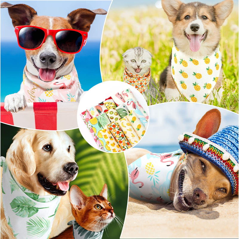 15 Pieces Cute Dog Bandana Pet Triangle Bibs Scarf Cooling Summer Style Flamingo Fruit and Hawaii Pattern Dog Bandana Triangle Pet Bibs for Small to Medium Dog Puppy and Cat - PawsPlanet Australia