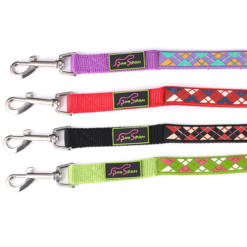 Paw Sport New Argyle Durable Dog Leashes, 2D Effect, Handmade Design, with Matching Dog Collars (L: 4' * 5/8", Green) - PawsPlanet Australia
