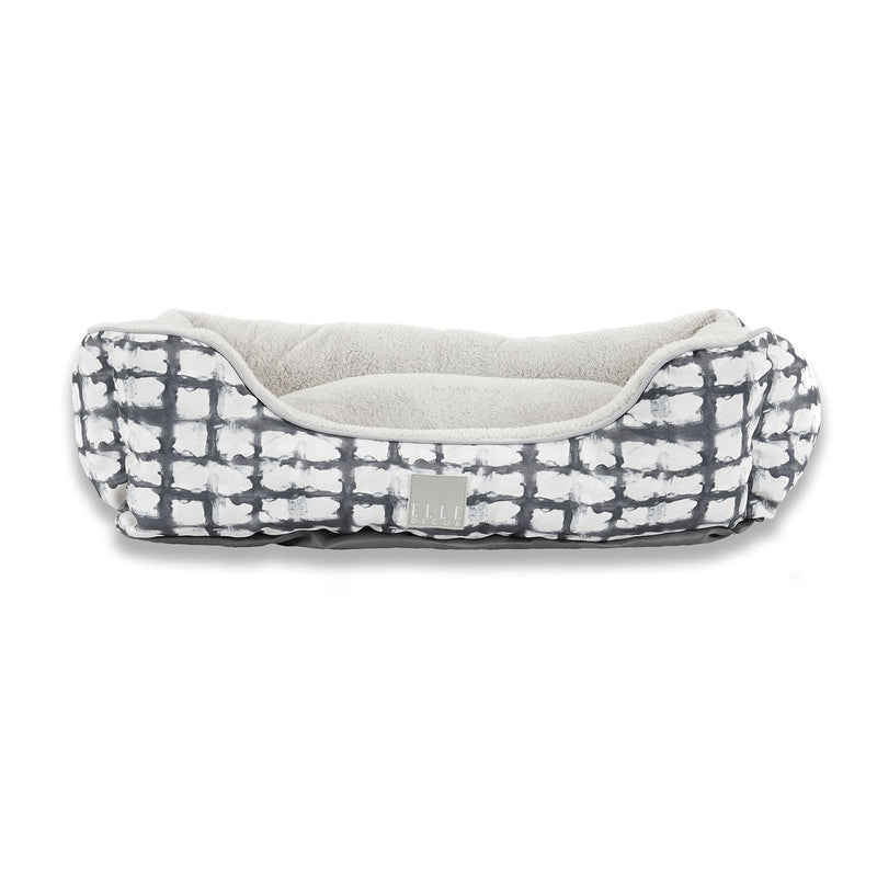 [Australia] - Home Dynamix Elle Decor Comfy Pooch Pet Bed 20" x 28" Cuddler Gray Lattice 
