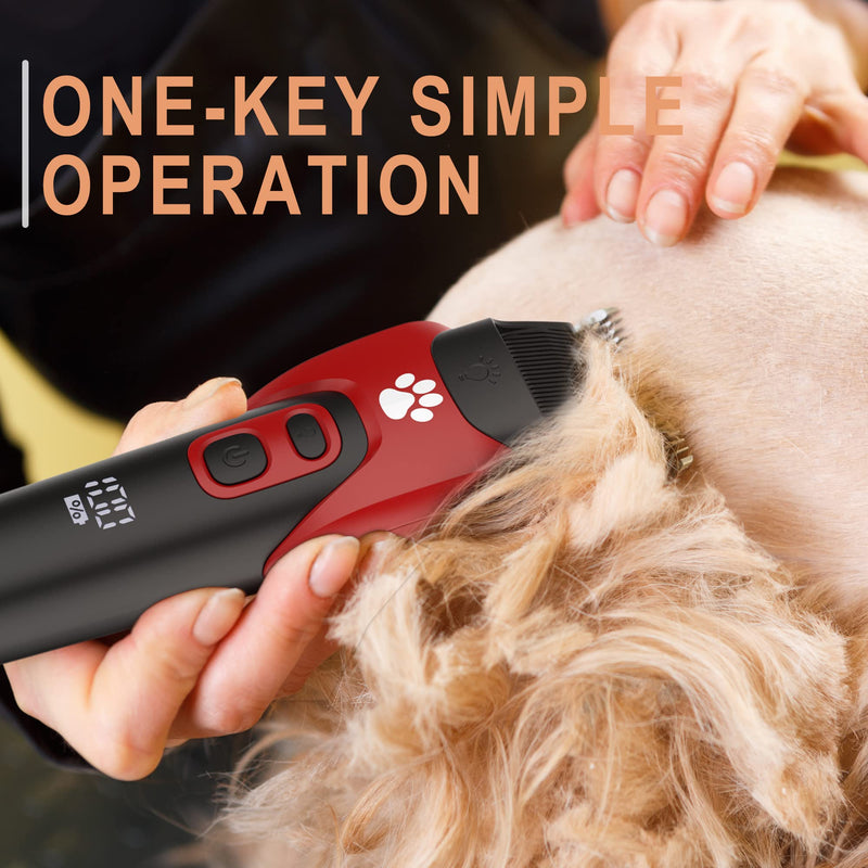 Solimpia Dog Clipper Professional Pet Hair Trimmer for Dogs and Cats Quiet Hair Trimmer Rechargeable Wireless Pet Hair Trimmer - PawsPlanet Australia