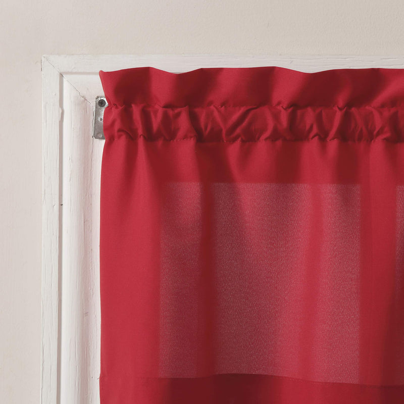 No. 918 Martine Microfiber 3-Piece Kitchen Curtain Set, 54 in x 36, Red 54 in x 36 in (3 Piece) Kitchen Set - PawsPlanet Australia