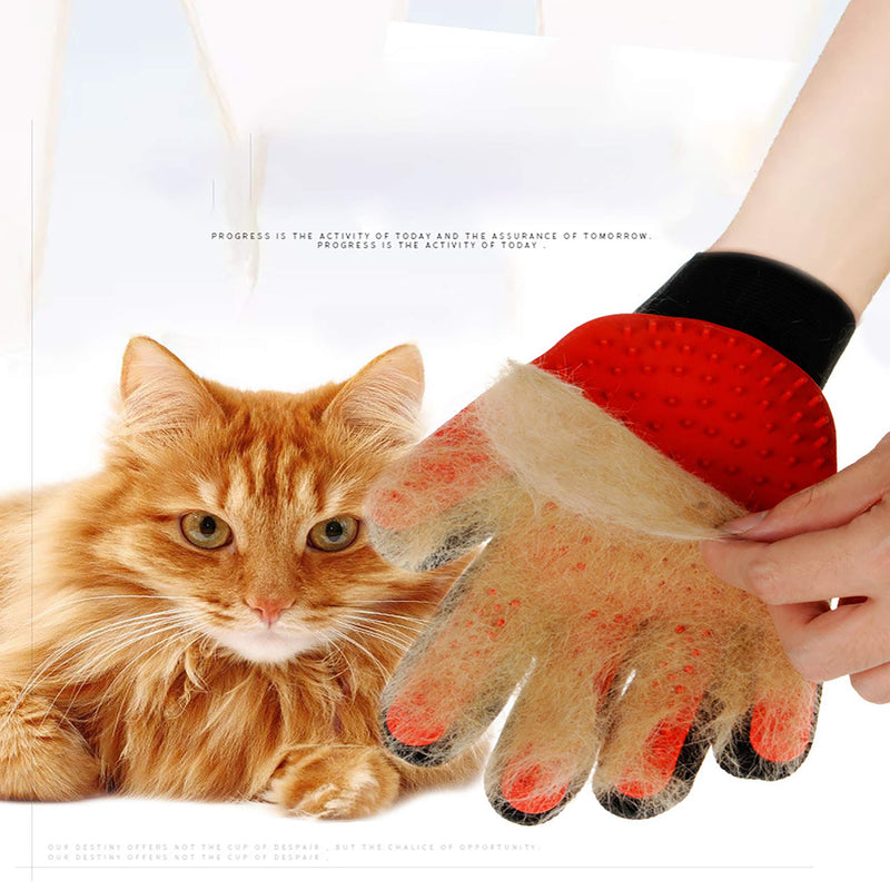 WDEC 1 Pair Pet Hair Remover Brush Glove, Pet Grooming Glove, Efficient Pet Hair Remover Mitt, Deshedding Brush Glove, Soft Silicone Tips for Gentle Massage, For Cats & Dogs with Long & Short Fur - PawsPlanet Australia