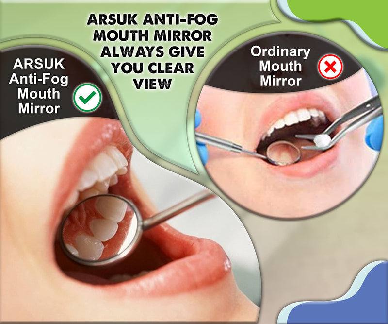 ARSUK - Dental Mirror with Handle - Dental Inspection Mirror - Dental Instruments - Stainless Steel - Dental Mirror Tool - Dental Mirror for Teeth Cleaning - Inspection Mirror Handle Dental Mirror - PawsPlanet Australia