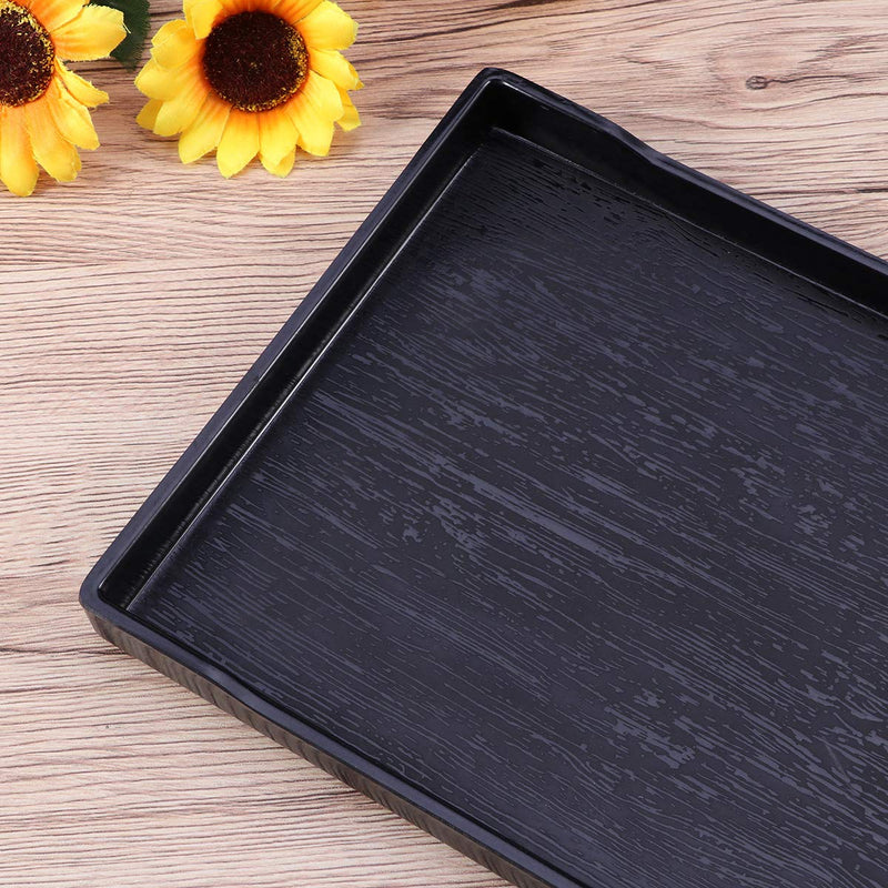 POPETPOP Reptile Food and Water Bowl-Large Reptile Water Dish Also Fit for Bath- Shallow Water Dish for Reptiles- Large Size (Black) Size 1 - PawsPlanet Australia